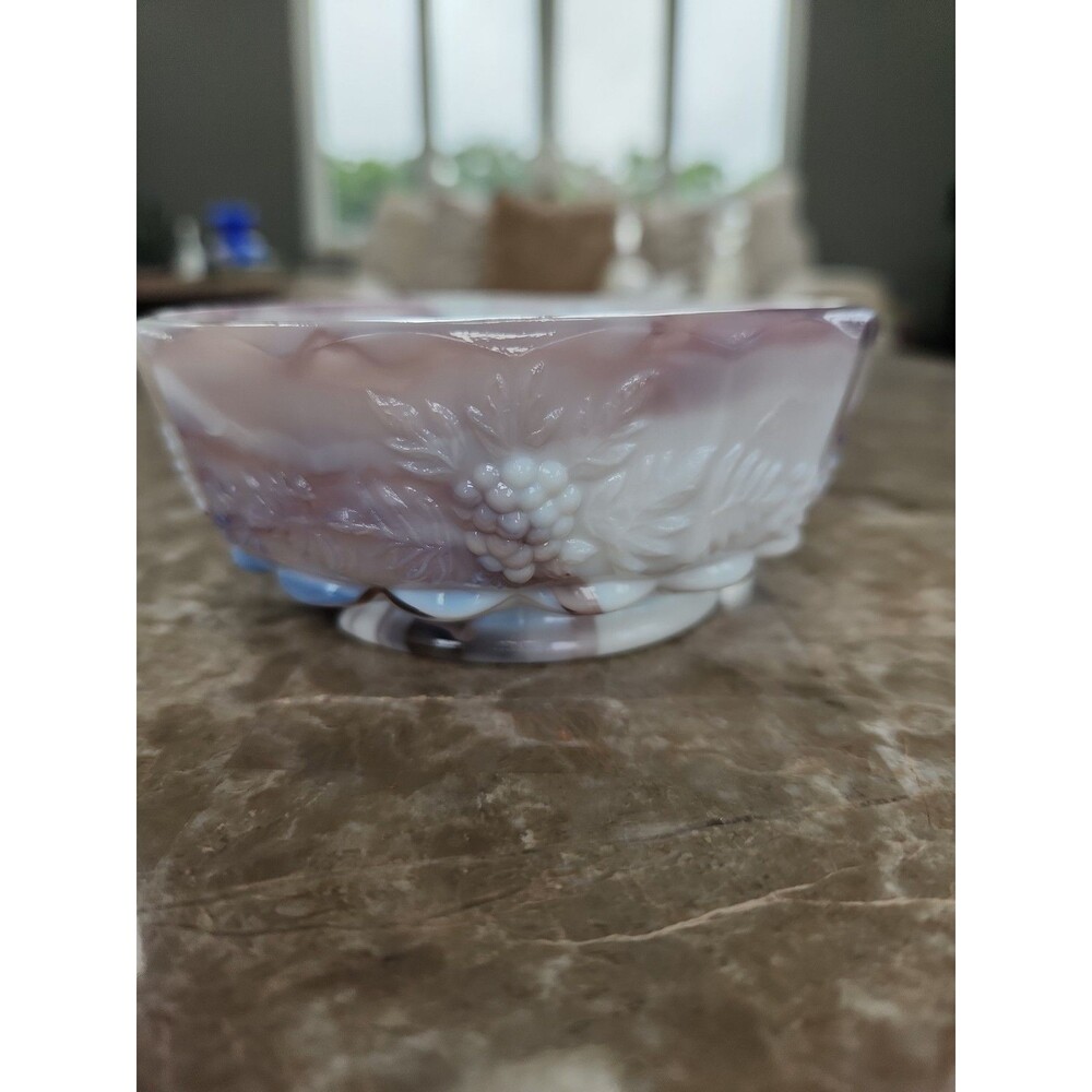 Westmoreland Milk Glass Purple Slag Bowl - Picture 2 of 5